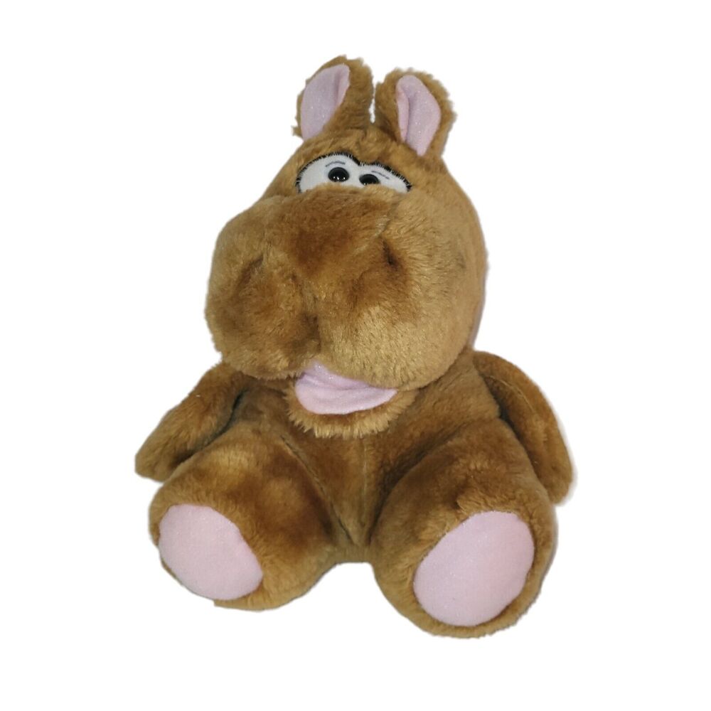 Vintage Animal Fair‎ Inc Plush Hippo Sitting Brown Stuffed Animal #9609A 10"